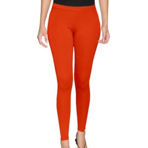 Orange Cotton Lycra Leggings
