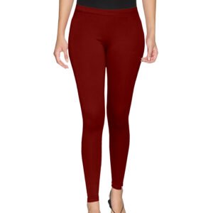 Maroon Cotton Lycra Leggings