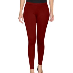 Maroon Cotton Lycra Leggings