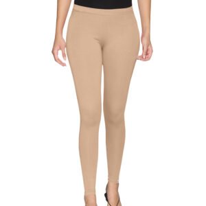 Beige Cotton Lycra Leggings