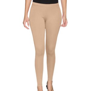 Beige Cotton Lycra Leggings