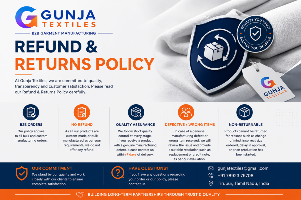 gunja refund and Return Policy